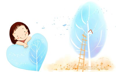 可爱儿童插画壁纸 可爱小女孩卡通图片-111kb