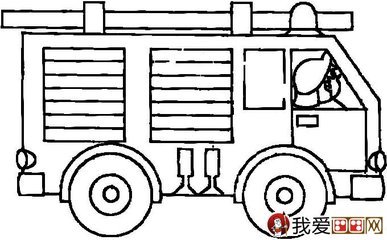 儿童消防车图画