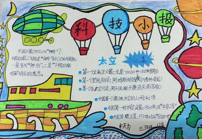 小学生板报科技节主题 - 我家的国庆手抄报