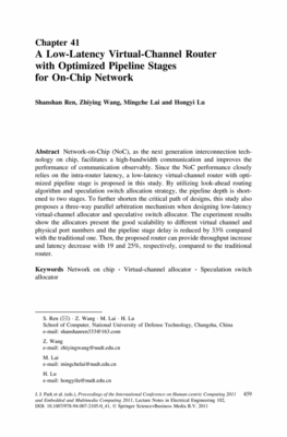 A LowLatency VirtualChannel Router with Opt A LowLatency VirtualChannel Router with Opt