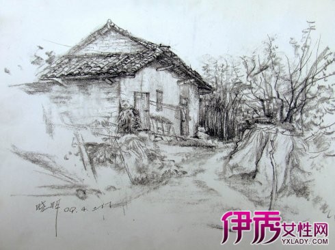 简单风景素描画初学者