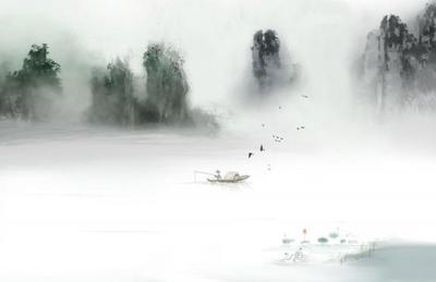水墨山水画_桌面壁纸_桌秀美化分享-12kb