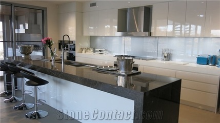 Black Marble Kitchen Design, Island Top from A Black Marble Kitchen Design, Island Top from A