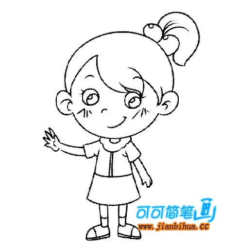 卡通人物简笔画女孩小女孩卡通人物简笔画_小女孩双子