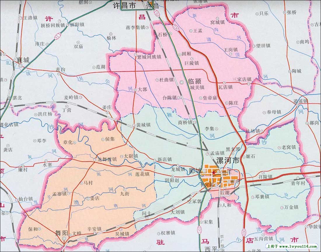 河南省漯河市区域地图图片